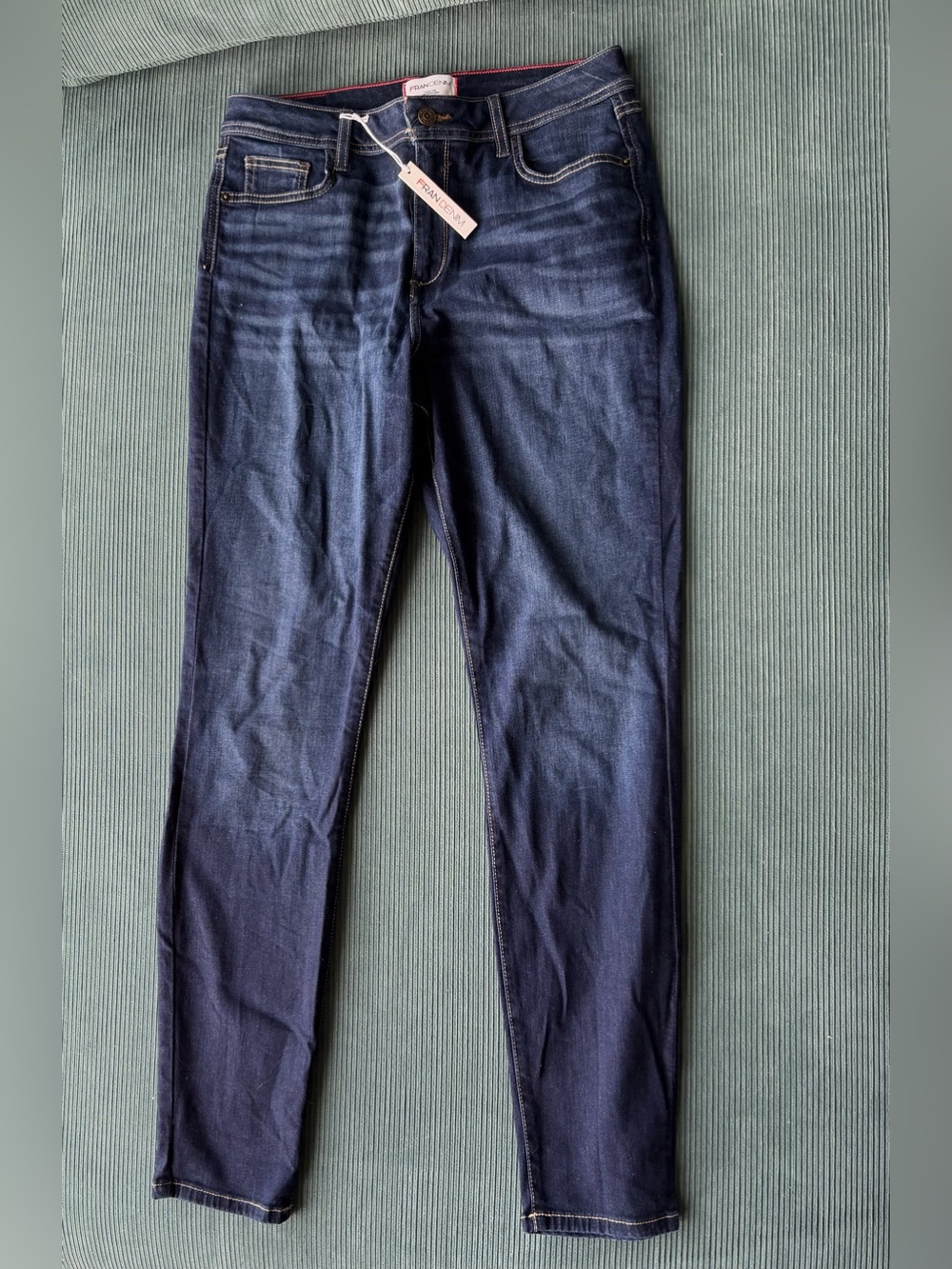 Fran Denim April 30 Jeans NWT Athletic Women Super High Rise Skinny Dark Wash